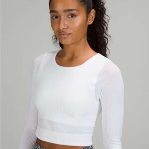Lululemon Ebb to Street long sleeve white top size 2